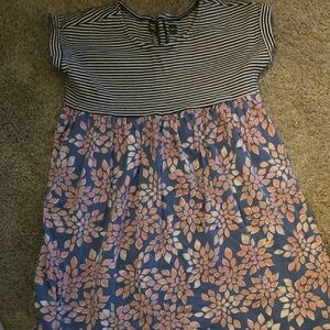 TEalA Collection Striped and Floral Kids Dress